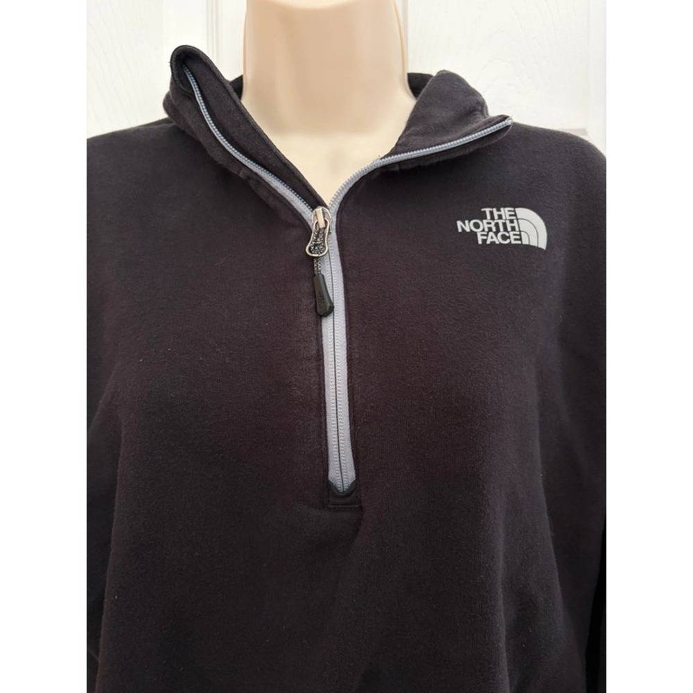 The North Face Womens Large Cropped Fleece 1/4 Zip Black Pullover sweatshirt